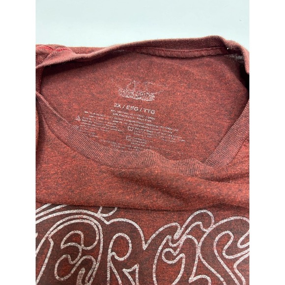 Aerosmith Graphic Short Sleeve Shirt Maroon Crew Neck Concert Shirt Band Tee 2XL - Picture 3 of 3